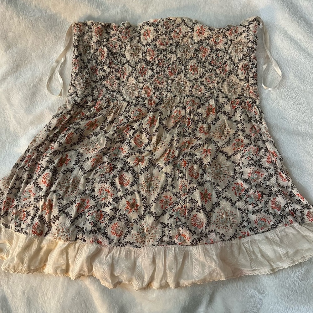 American Rag Floral Halter top with sequin embellishment